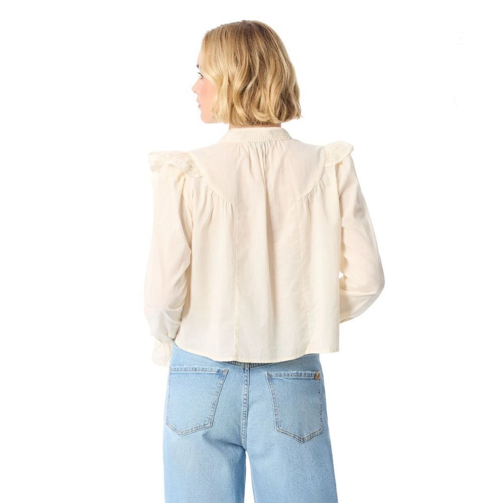 Women’s Lightweight Arista Ruffle Long Sleeve Shirt Blouse Size XS - Picture 8 of 10